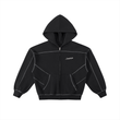 Load image into Gallery viewer, Signature Contrast-Stitched Boxy Fleece Zip Hoodie
