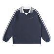 Load image into Gallery viewer, Contrast Striped Lapel Collar Sweatshirt
