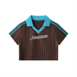 Load image into Gallery viewer, Women signature Collar Striped Cropped Jersey
