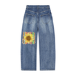 Load image into Gallery viewer, Women Sun Fade “stay wild” Heavyweight Denim Jeans
