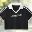 Load image into Gallery viewer, Women signature Collar Striped Cropped Jersey
