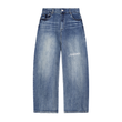 Load image into Gallery viewer, Women Sun Fade “stay wild” Heavyweight Denim Jeans
