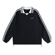 Load image into Gallery viewer, Contrast Striped Lapel Collar Sweatshirt
